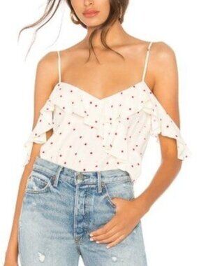 ANTHRO BB Dakota Cream Red Polka Dot Nola Top - XS